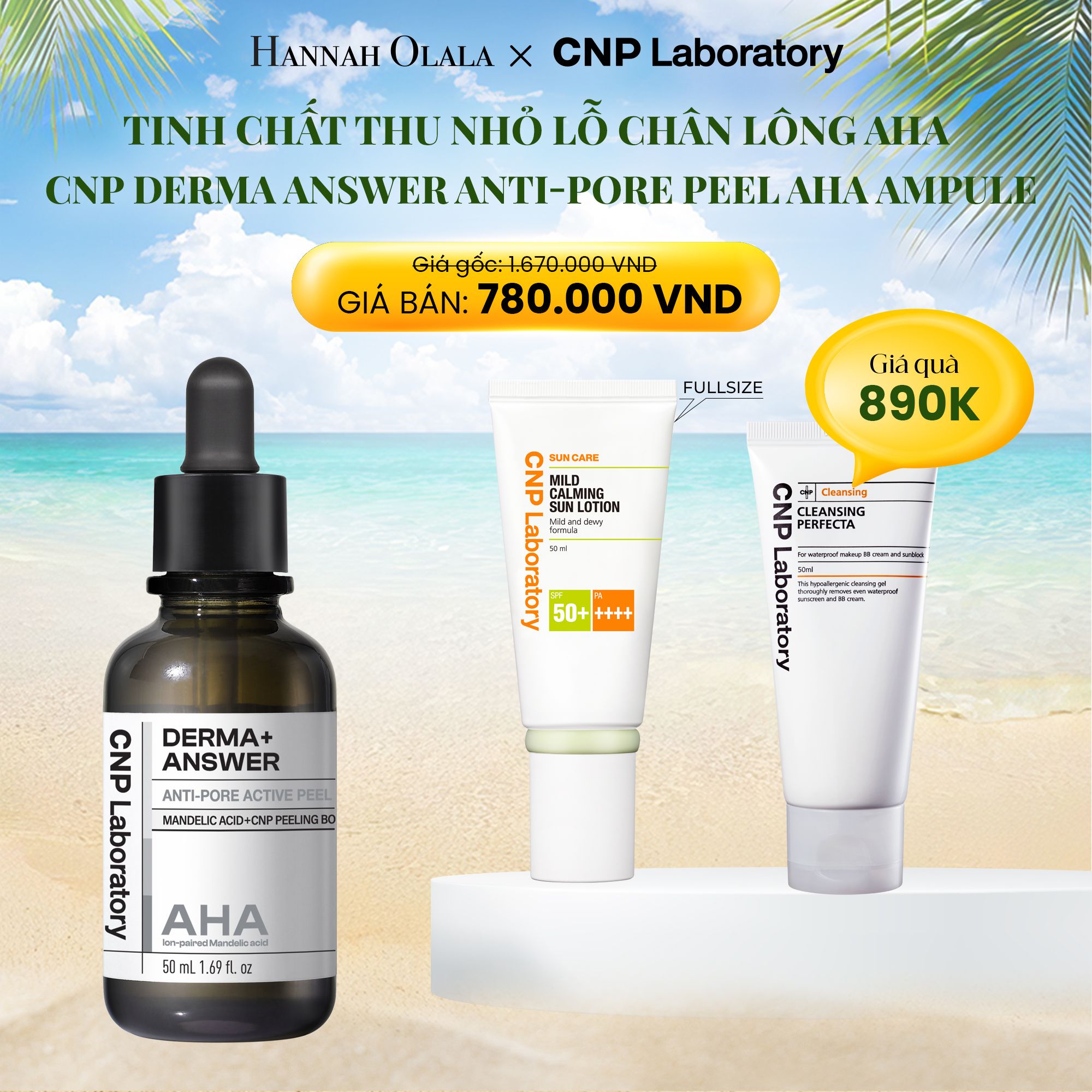E212_DEAL 5: TINH CHẤT CNP D.A ANTI-PORE PEEL AMPULE (AHA) 50ML