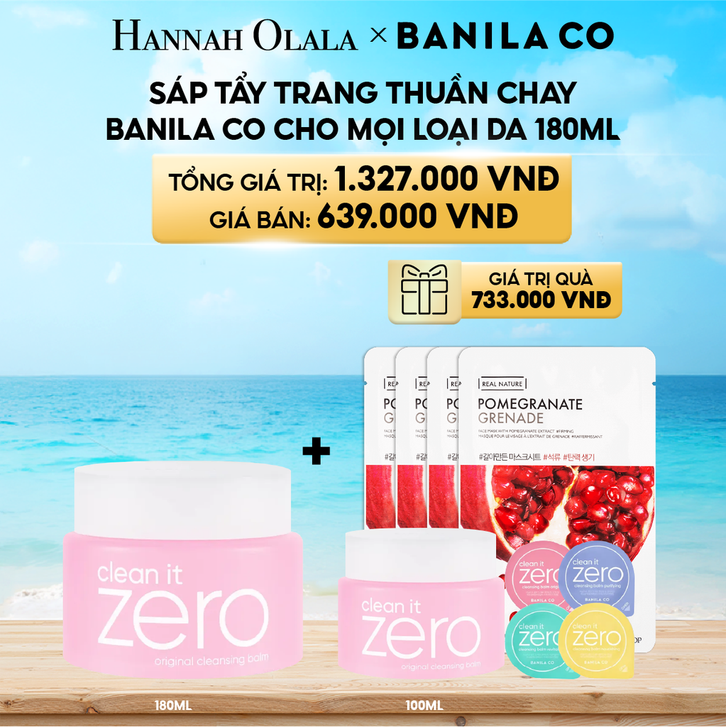 A339_DEAL 19: SÁP TẨY TRANG THUẦN CHAY BANILA CO CHO MỌI LOẠI DA 180ML