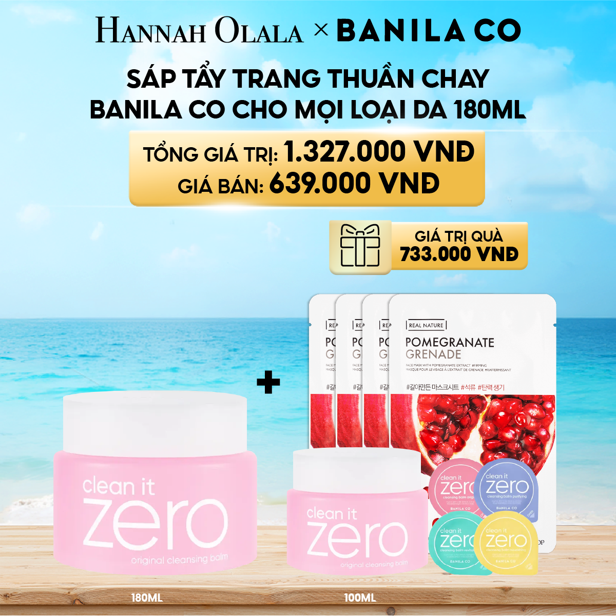 A339_DEAL 19: SÁP TẨY TRANG THUẦN CHAY BANILA CO CHO MỌI LOẠI DA 180ML