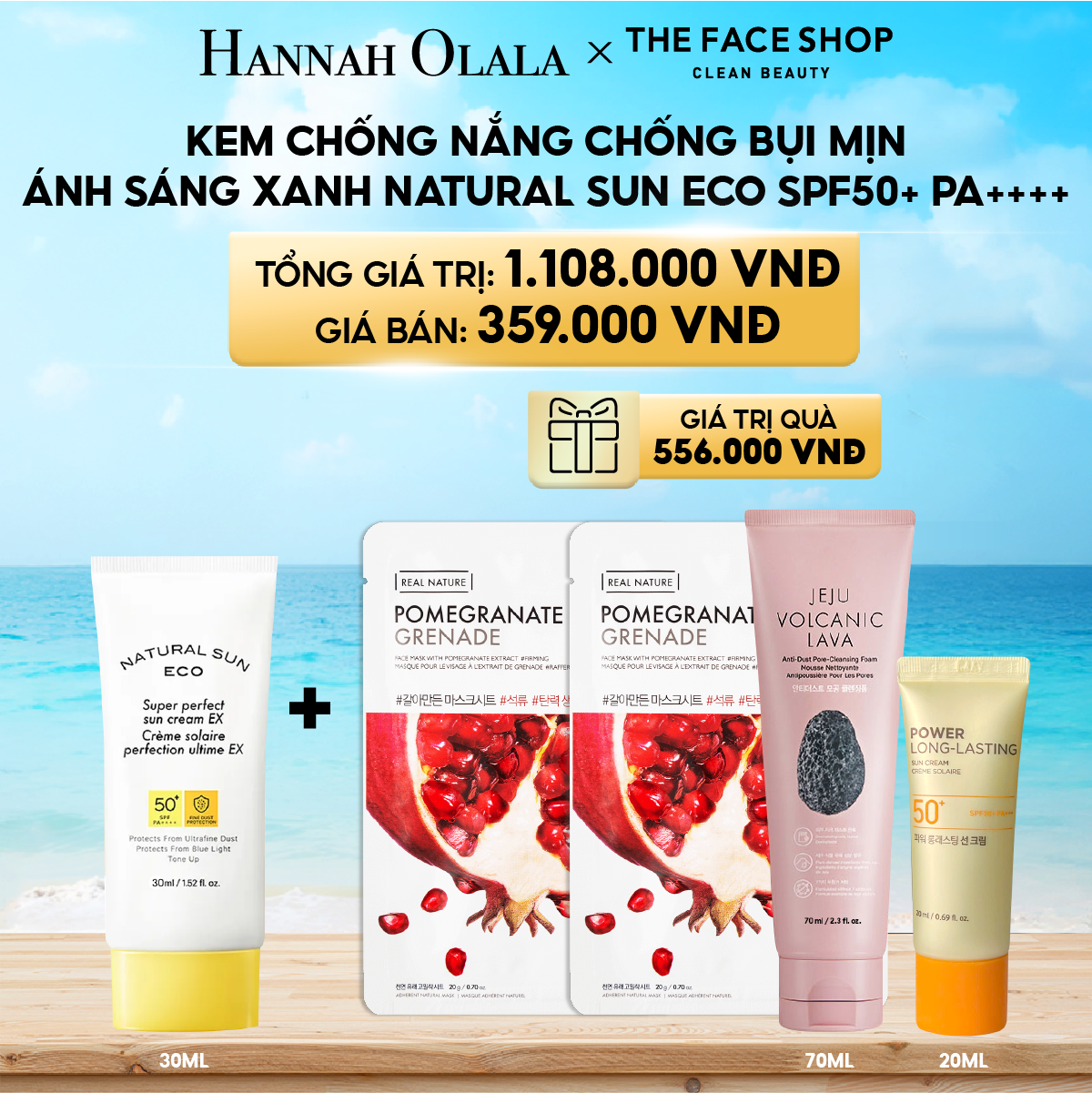A368_DEAL 4: KEM CHỐNG NẮNG CHỐNG BỤI MỊN ÁNH SÁNG XANH NATURAL SUN ECO SPF50+ PA++++