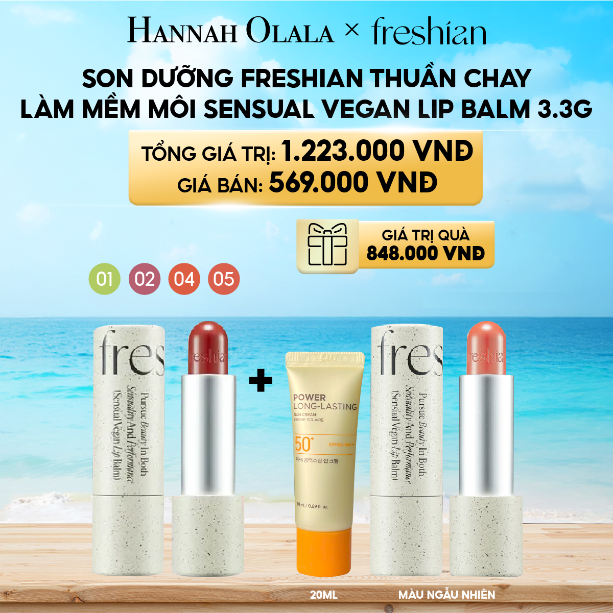 A373_DEAL 8: SON DƯỠNG FRESHIAN THUẦN CHAY LÀM MỀM MÔI SENSUAL VEGAN LIP BALM 3.3G