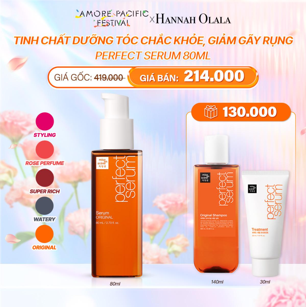 D47_DEAL 1: TINH CHẤT DƯỠNG TÓC CHẮC KHỎE, GIẢM GÃY RỤNG MISE EN SCENE PERFECT SERUM 80ML