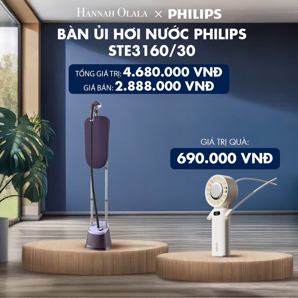 H123_DEAL 6: BÀN ỦI HƠI NƯỚC PHILIPS STE3160/30