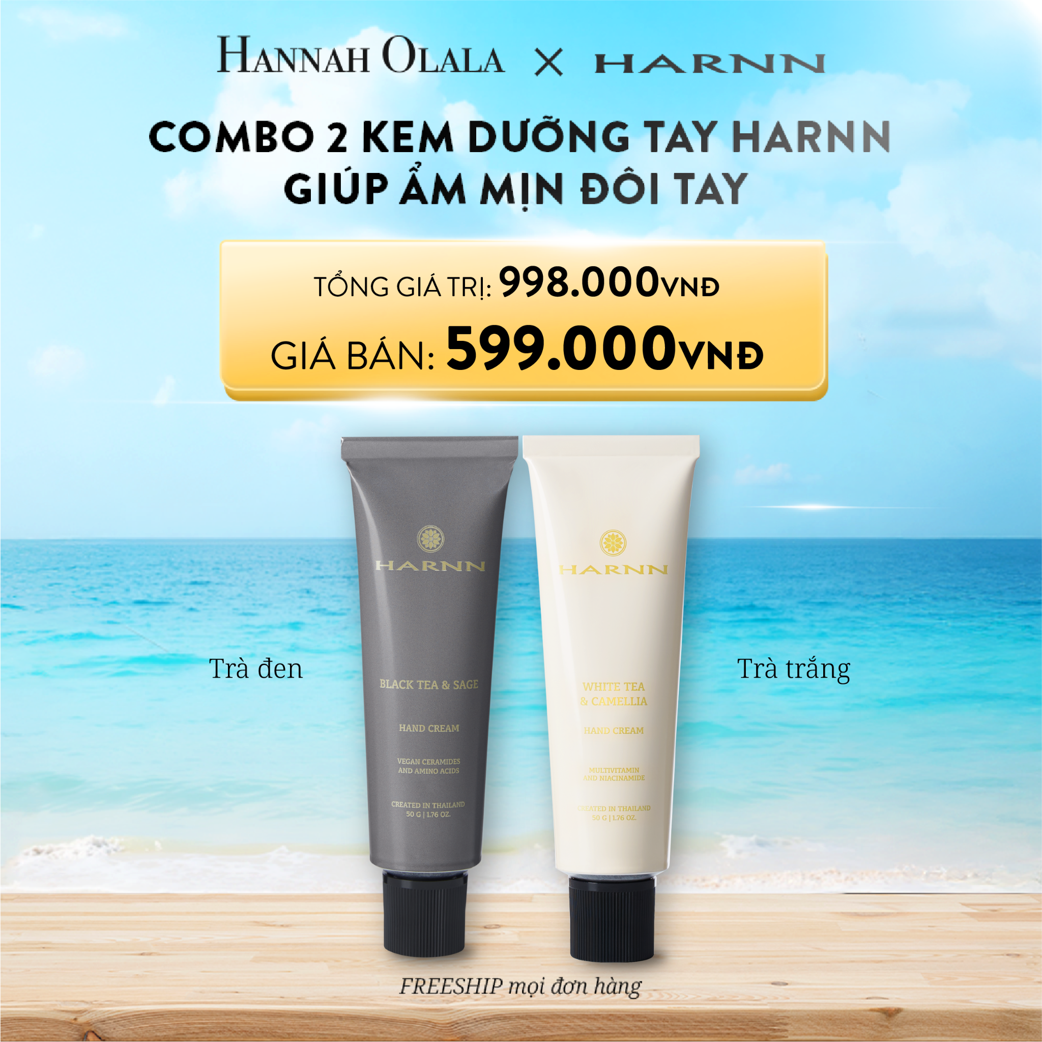 DEAL 1: COMBO 2 KEM DƯỠNG TAY HARNN GIÚP ẨM MỊN ĐÔI TAY MỘT CÁCH TỨC THÌ 50G