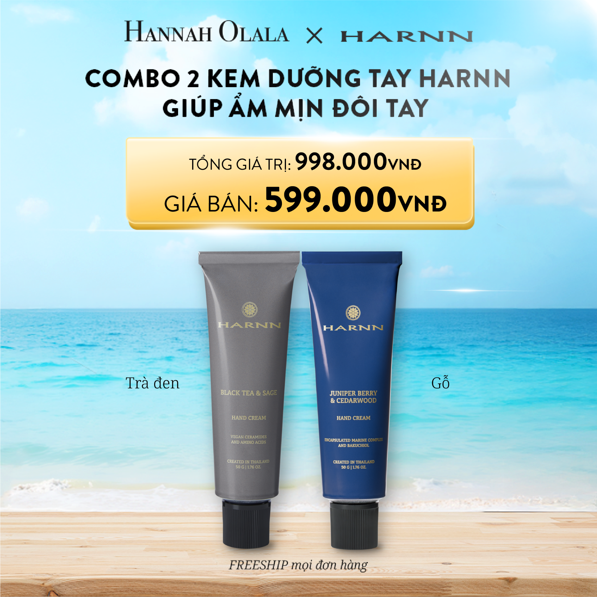 DEAL 1: COMBO 2 KEM DƯỠNG TAY HARNN GIÚP ẨM MỊN ĐÔI TAY MỘT CÁCH TỨC THÌ 50G