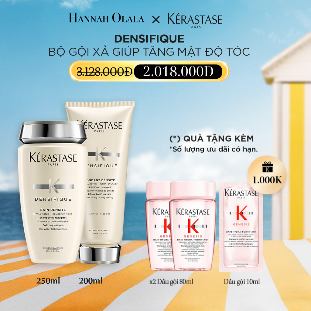 DEAL 30: BỘ GỘI XẢ GIÚP TĂNG MẬT ĐỘ TÓC KERASTASE (BAIN DENSITE 250ML + FONDANT DENSITE 200ML