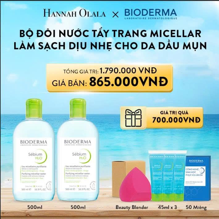 A149_DEAL 4: BỘ ĐÔI NƯỚC TẨY TRANG CÔNG NGHỆ MICELLAR LÀM SẠCH CHO DA DẦU,MỤN