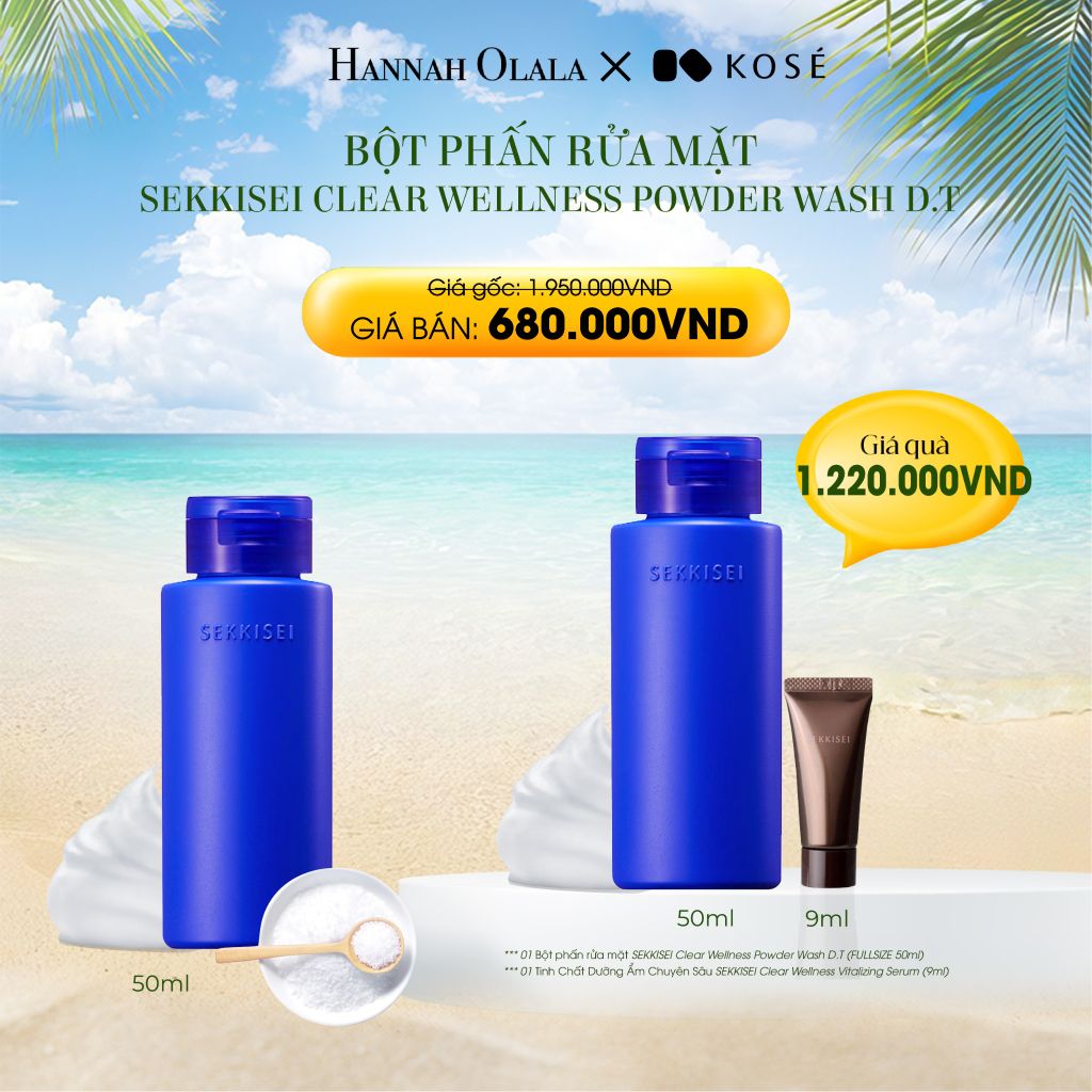 E509_DEAL 7: BỘT PHẤN RỬA MẶT SEKKISEI CLEAR WELLNESS POWDER WASH D.T (50ML)