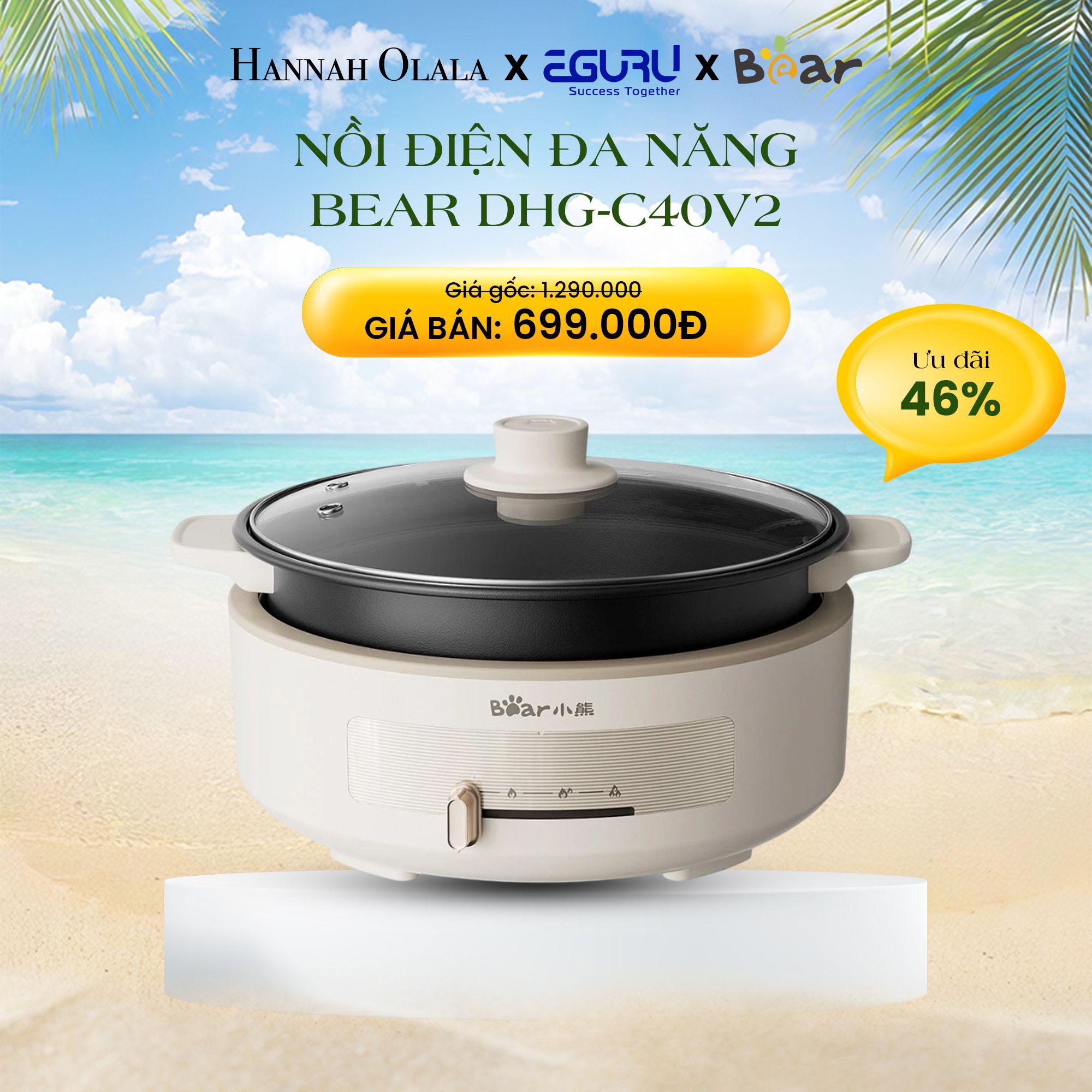 E307_DEAL 5: NỒI ĐIỆN ĐA NĂNG BEAR DHG-C40V2