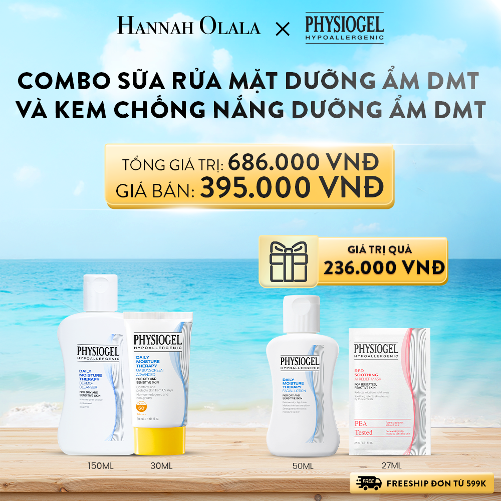 DEAL 10: BỘ ĐÔI LÀM SẠCH VÀ CHÔNG NẮNG PHYSIOGEL DAILY MOISTURE THERAPY: SỮA RỬA MẶT 150ML VÀ KEM CHỐNG NẮNG DƯỠNG ẨM 30ml