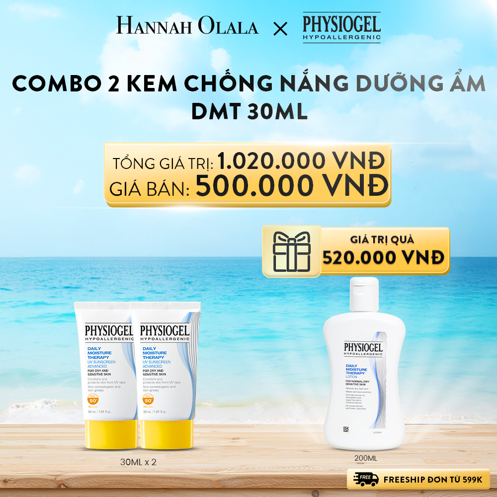 A801_DEAL 12: BỘ 2 KEM CHỐNG NẮNG DƯỠNG ẨM PHYSIOGEL DAILY MOISTURE THERAPY 30ml