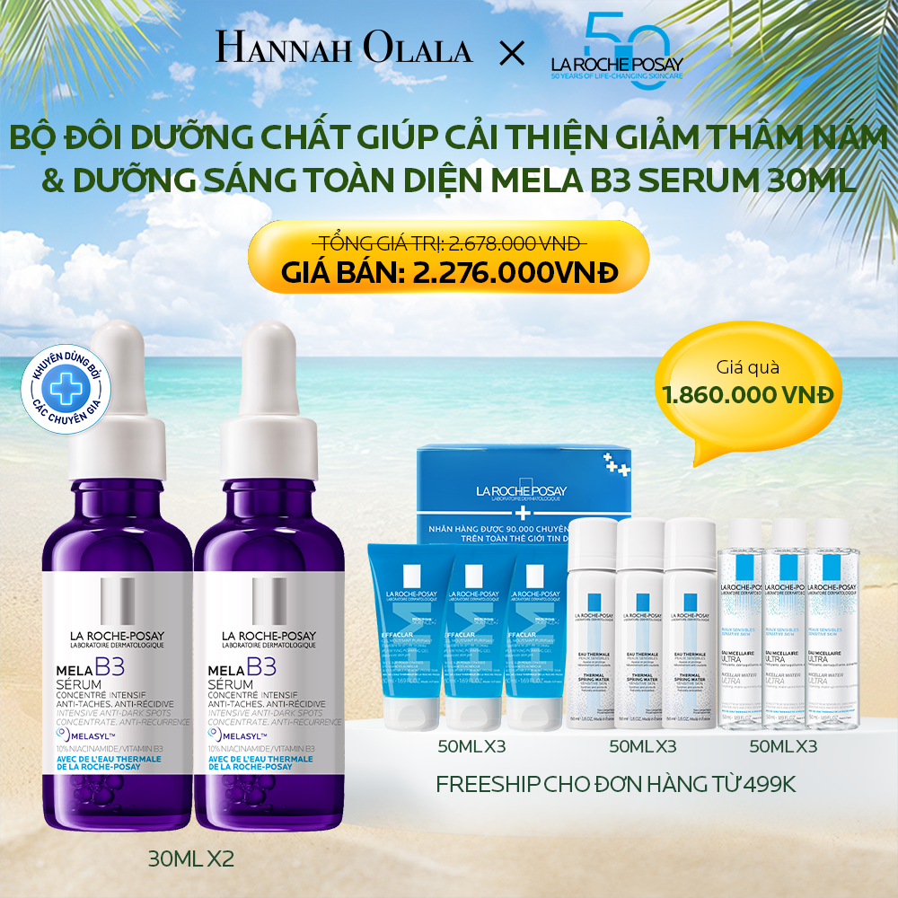V16_DEAL 13: BỘ ĐÔI DƯỠNG CHẤT GIÚP CẢI THIỆN GIẢM THÂM NÁM & DƯỠNG SÁNG TOÀN DIỆN MELA B3 SERUM 30ML