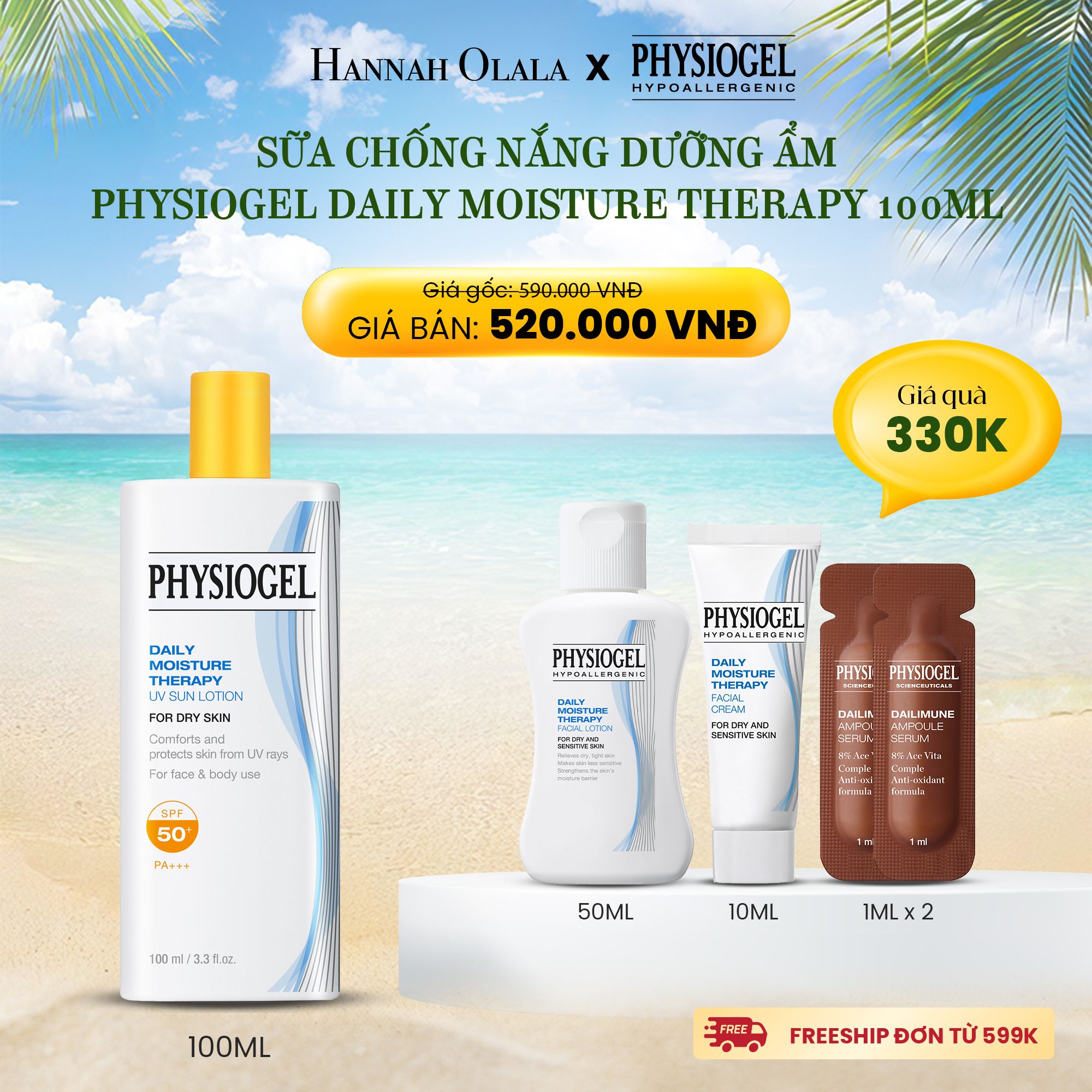 E705_DEAL 6: SỮA CHỐNG NẮNG DƯỠNG ẨM PHYSIOGEL DAILY MOISTURE THERAPY 100ml