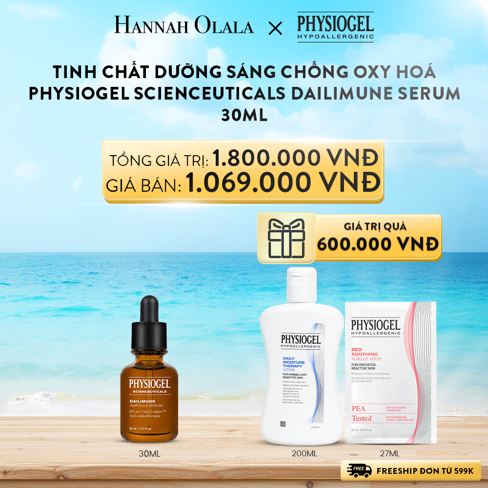 A808_DEAL 8: TINH CHẤT DƯỠNG TRẮNG CHỐNG OXY HOÁ PHYSIOGEL SCIENCEUTICALS DAILIMUNE 30ml