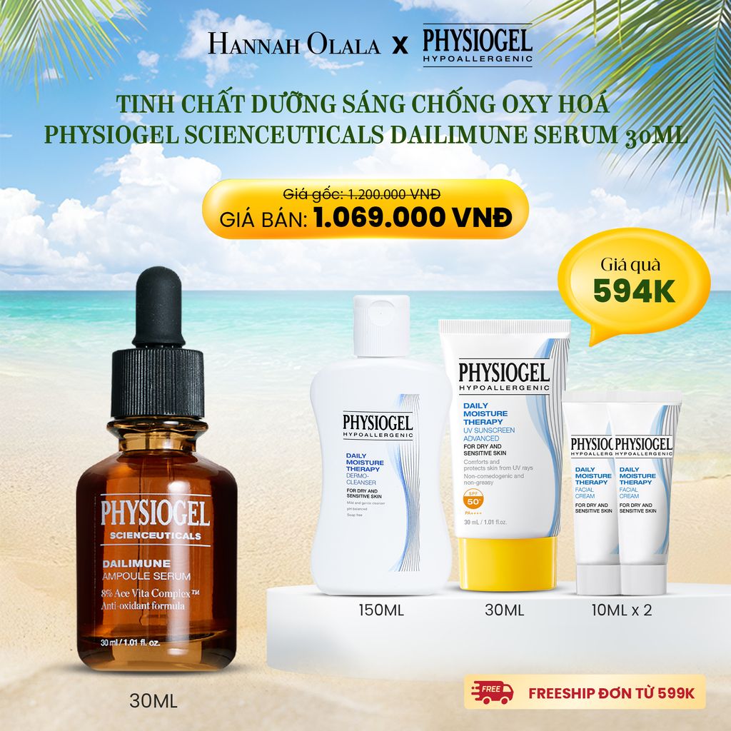E326_DEAL 9: TINH CHẤT DƯỠNG TRẮNG CHỐNG OXY HOÁ PHYSIOGEL SCIENCEUTICALS DAILIMUNE 30ml
