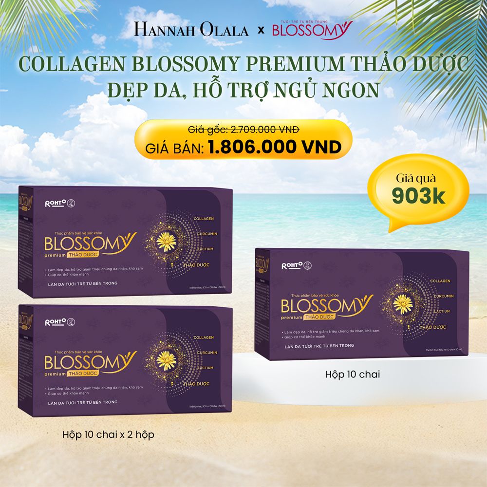 E54_DEAL 4: MUA 2 HỘP 10 TẶNG 1 HỘP 10 THỰC PHẨM BẢO VỆ SỨC KHỎE BLOSSOMY PREMIUM THẢO DƯỢC (MÀU TÍM) (HỘP 10 CHAI X 3 HỘP)