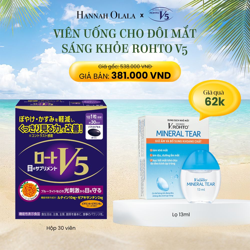 E57_DEAL 7: MUA VIÊN UỐNG BỔ MẮT ROHTO V5 GIẢM 20% VÀ TẶNG 01 MINERAL TEAR