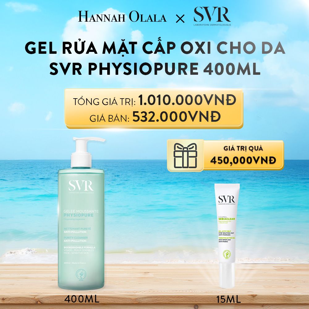 A819_DEAL 07: GEL RỬA MẶT DÀNH CHO DA NHẠY CẢM SVR PHYSIOPURE GELEE MOUSSANTE DUNG TÍCH 400ML
