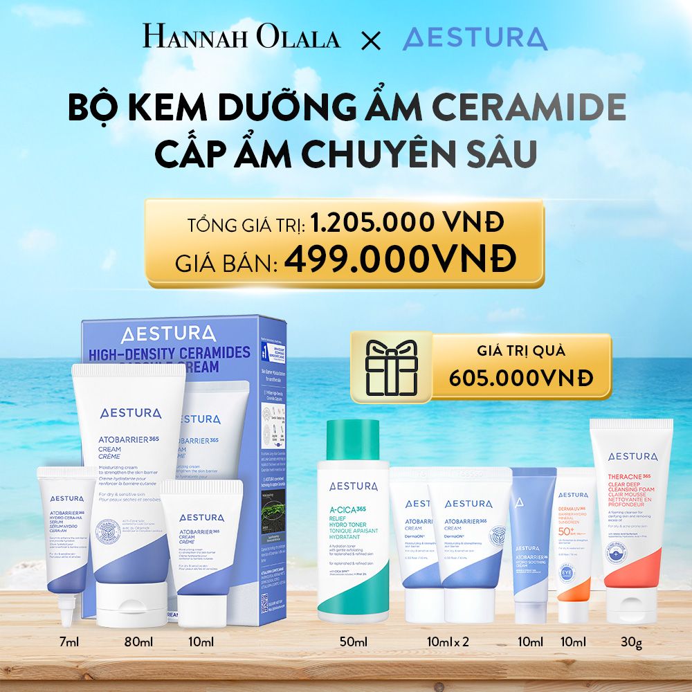 A841_DEAL 1: SET GIỚI HẠN -KEM DƯỠNG ẨM CHUYÊN SÂU VÀ CỦNG CỐ HÀNG RÀO BẢO VỆ DA AESTURA ATOBARRIER365 CREAM 80ML - TẶNG KÈM KEM DƯỠNG 10ML & SERUM HA