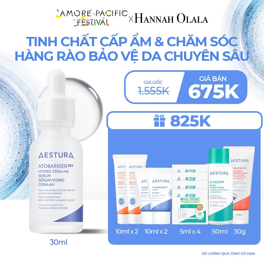 D2_DEAL 10: TINH CHẤT CẤP ẨM & CHĂM SÓC HÀNG RÀO BẢO VỆ DA CHUYÊN SÂU AESTURA ATOBARRIER365 HYDRO CERA-HA SERUM 30ML