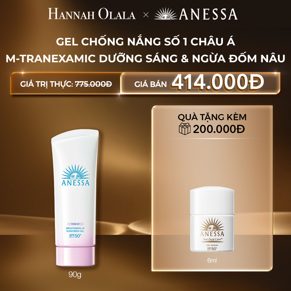 C5: DEAL 13: GEL CHỐNG NẮNG DƯỠNG SÁNG NÂNG TÔNG & HIỆU CHỈNH SẮC TÍM ANESSA BRIGHTENING GEL SPF50+ PA++++ 90G