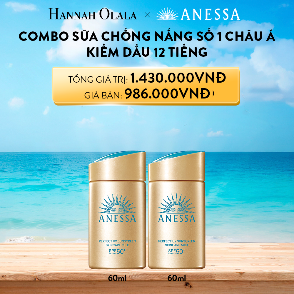DEAL BU 3: BỘ SỮA CHỐNG NẮNG KIỀM DẦU ANESSA GOLD MILK 60ML X2