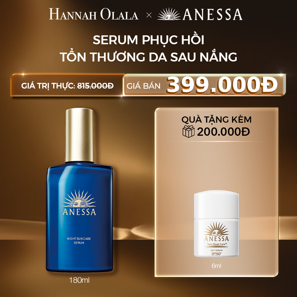 C9: DEAL 17: SERUM DƯỠNG DA VÀ PHỤC HỒI TỔN THƯƠNG DA SAU NẮNG ANESSA NIGHT SUN CARE SERUM 180ML