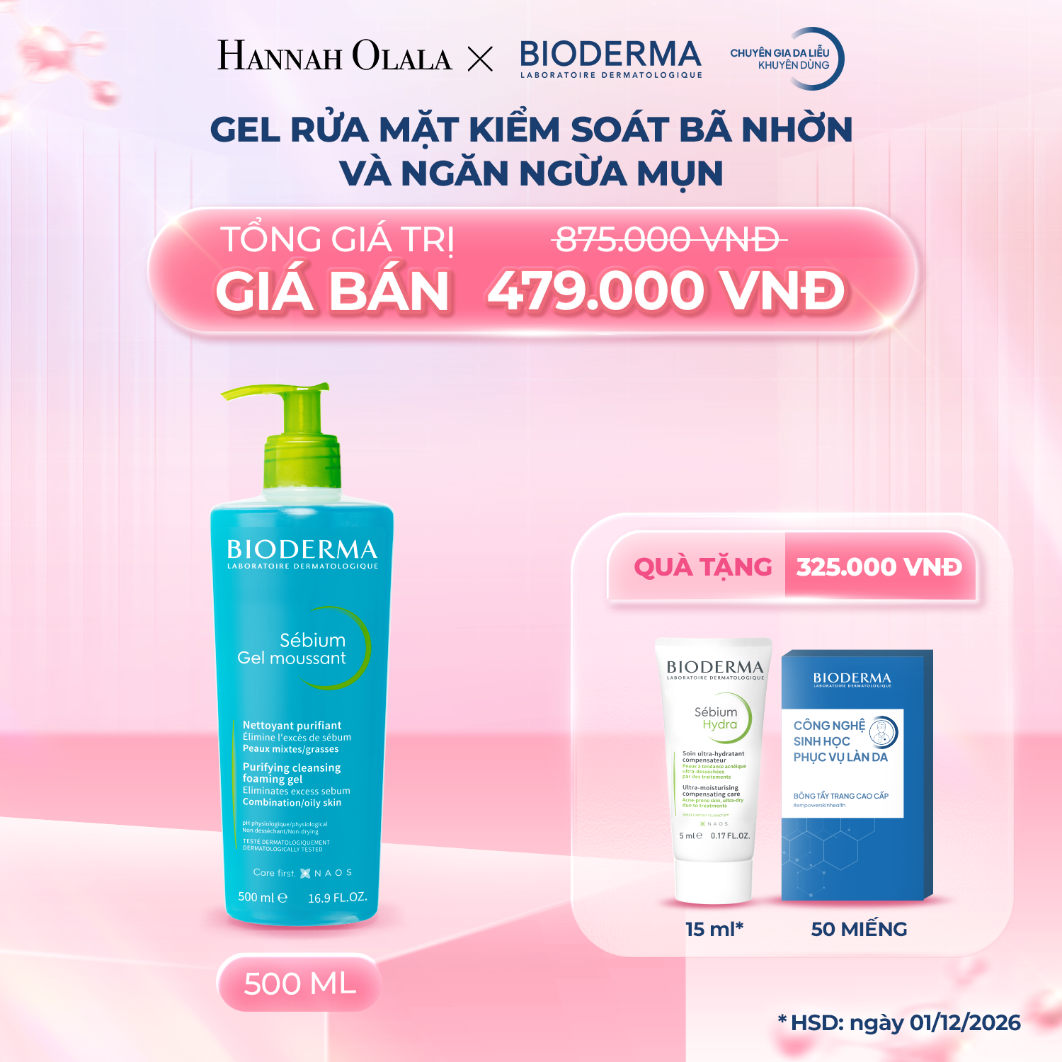 K18_DEAL 18: GEL RỬA MẶT KIỂM SOÁT BÃ NHỜN VÀ NGĂN NGỪA MỤN 500ML
