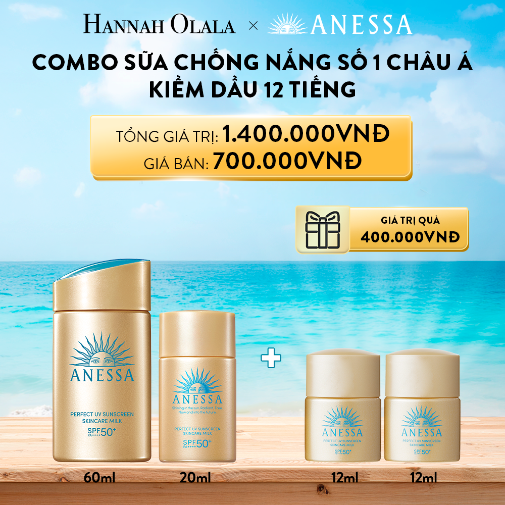 A471_DEAL 1: BỘ SỮA CHỐNG NẮNG KIỀM DẦU ANESSA GOLD MILK 60ML + 20ML