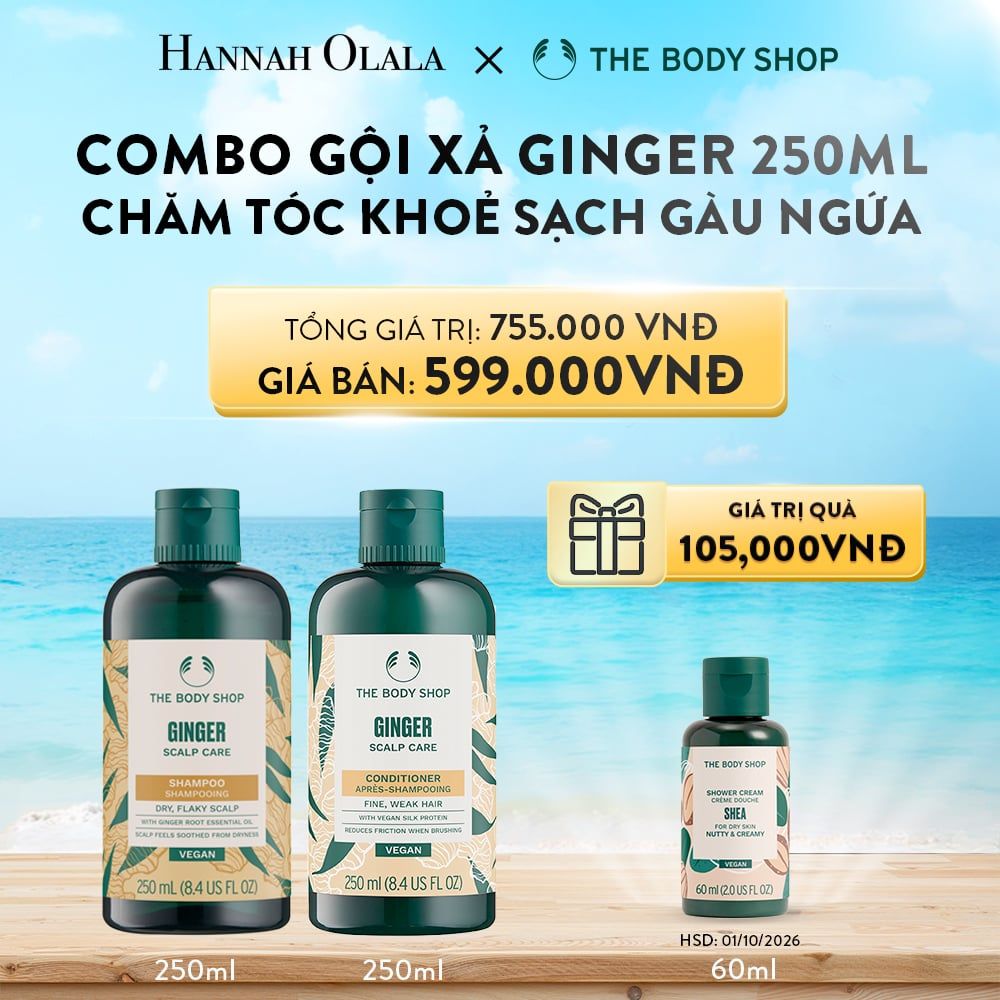 DEAL 1: COMBO GỘI XẢ CHĂM TÓC KHỎE SẠCH GÀU NGỨA GINGER 250ML - SHAMPOO X CONDITIONER