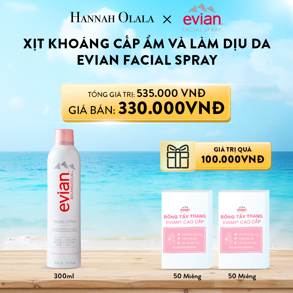 A154_Deal 1: CHAI XỊT KHOÁNG CẤP ẨM, LÀM DỊU DA EVIAN FACIAL SPRAY 300ML
