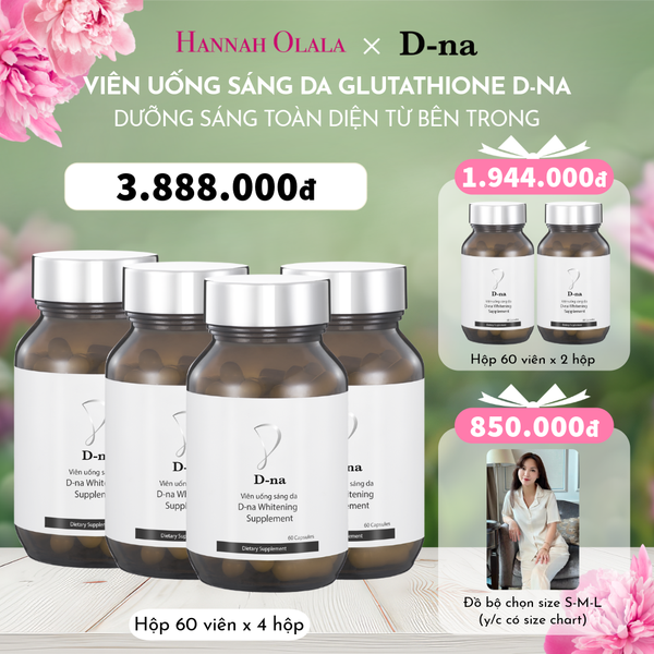  A3_DEAL 1B: FLASH DEAL MUA 4 TẶNG 2 VIÊN UỐNG TRẮNG DA D-NA GLUTATHIONE (60 VIÊN/HỘP) 