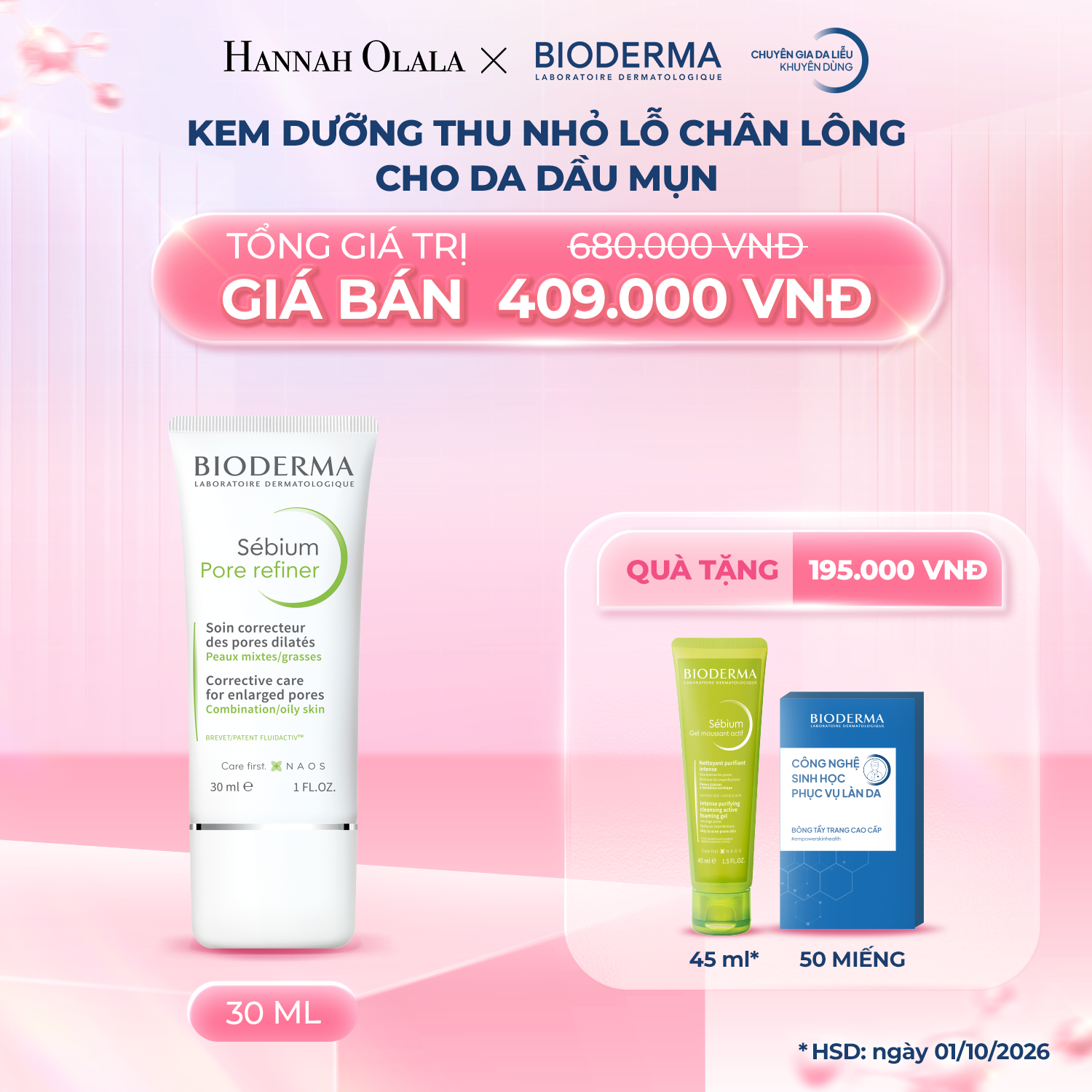 K20_DEAL 20: KEM DƯỠNG THU NHỎ LỖ CHÂN LÔNG CHO DA DẦU MỤN 30ML
