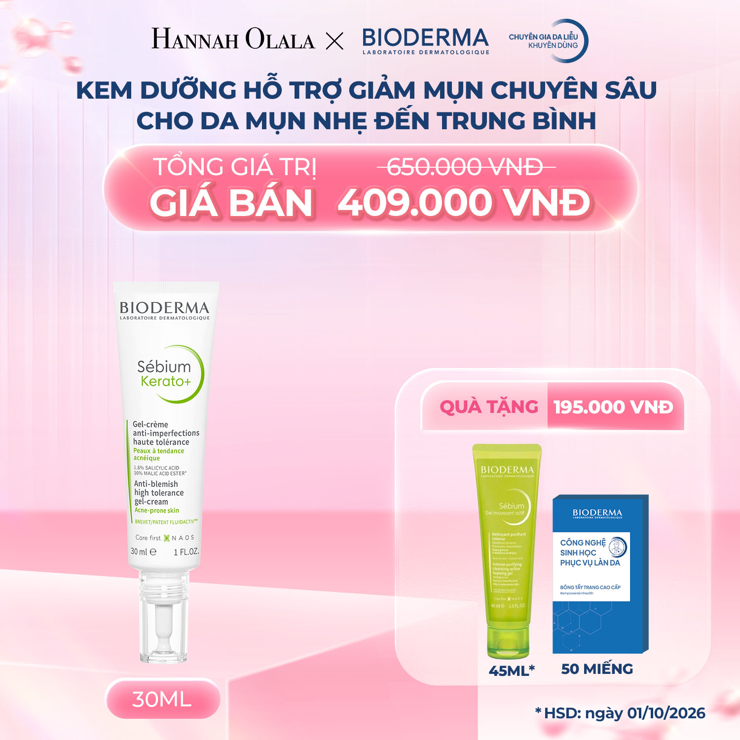 K23_DEAL 23: KEM DƯỠNG HỖ TRỢ GIẢM MỤN CHUYÊN SÂU CHO DA MỤN NHẸ ĐẾN TRUNG BÌNH 30ML