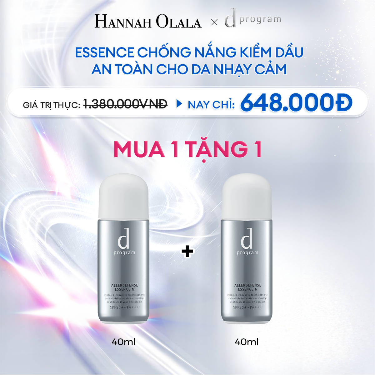 A26_DEAL 2: TINH CHẤT CHỐNG NẮNG KIỀM DẦU BẢO VỆ DA KHỎI BỤI MỊN VÀ Ô NHIỄM MÔI TRƯỜNG DPROGRAM ALLERDEFENSE ESSENCE 40ML