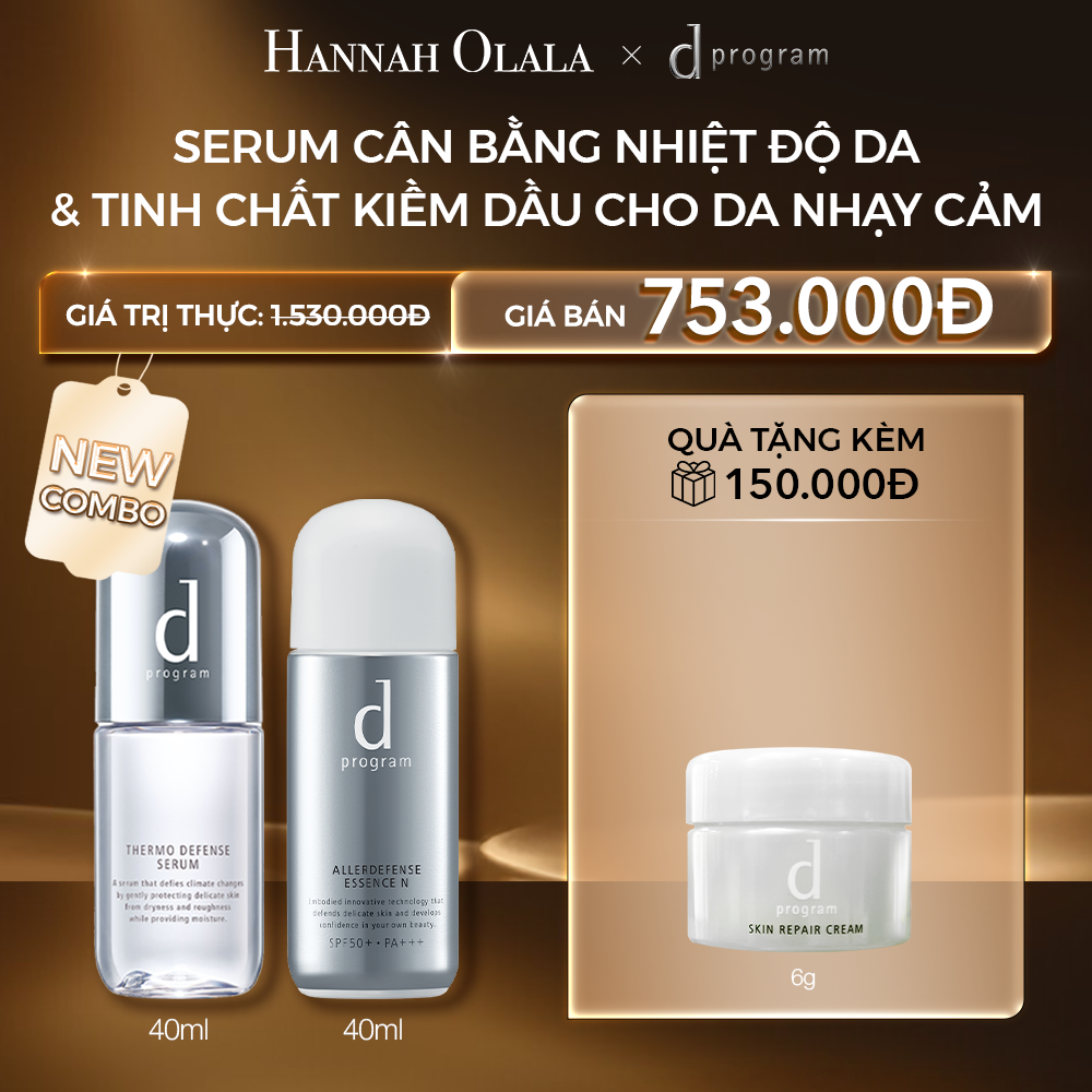 C37: DEAL 12: COMBO TINH CHẤT CHỐNG NẮNG & SERUM CÂN BẰNG NHIỆT ĐỘ DA D PROGRAM ALLERDEFENSE ESSENCE 40ML + THERMO SERUM 40ML