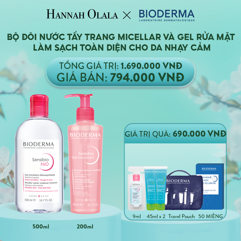 E1301: DEAL 1: BỘ ĐÔI NƯỚC TẨY TRANG MICELLAR VÀ GEL RỬA MẶT LÀM SẠCH TOÀN DIỆN CHO DA NHẠY CẢM