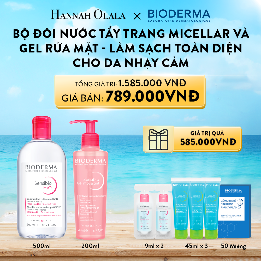 DEAL 2: BỘ ĐÔI NƯỚC TẨY TRANG MICELLAR VÀ GEL RỬA MẶT LÀM SẠCH TOÀN DIỆN CHO DA NHẠY CẢM