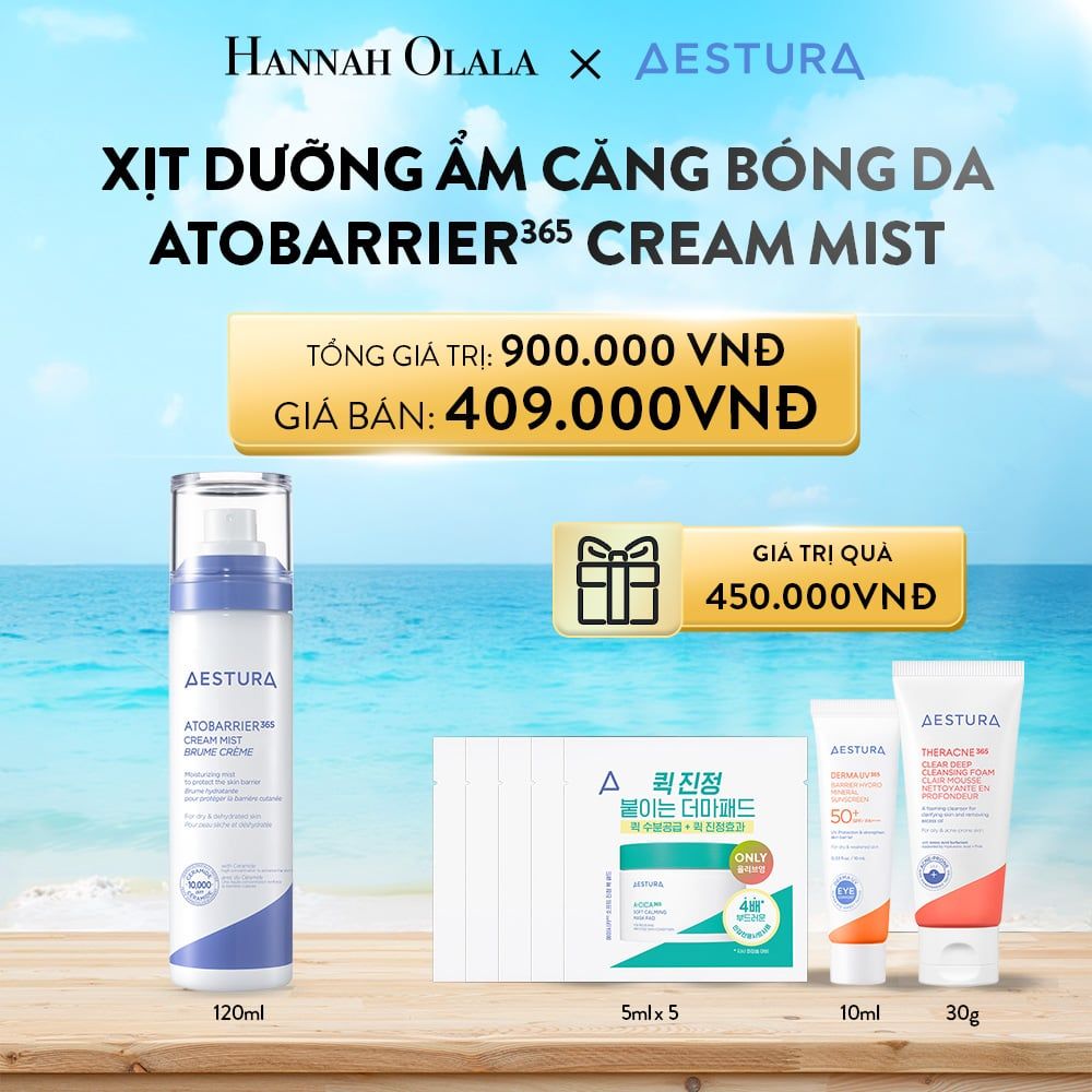A843_DEAL 3: XỊT DƯỠNG ẨM CERAMIDE AESTURA ATOBARRIER365 CREAM MIST 120ML