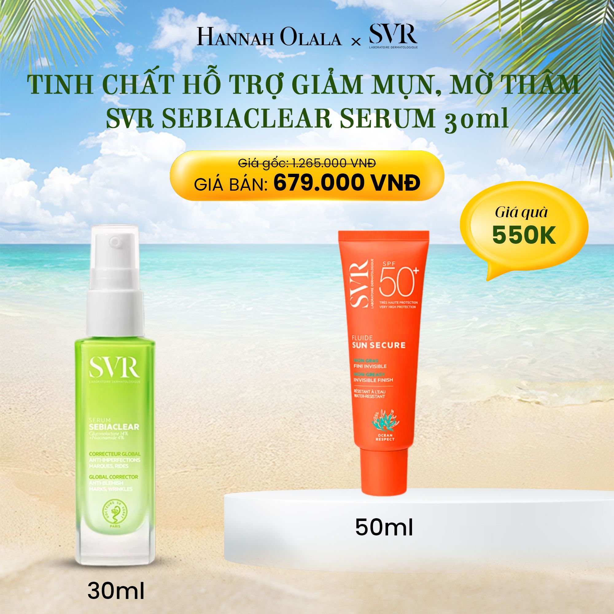 E234_DEAL 3: SẢN PHẨM CHĂM SÓC DA, HỖ TRỢ GIẢM MỤN MỜ THÂM SVR SEBIACLEAR SERUM 30ML
