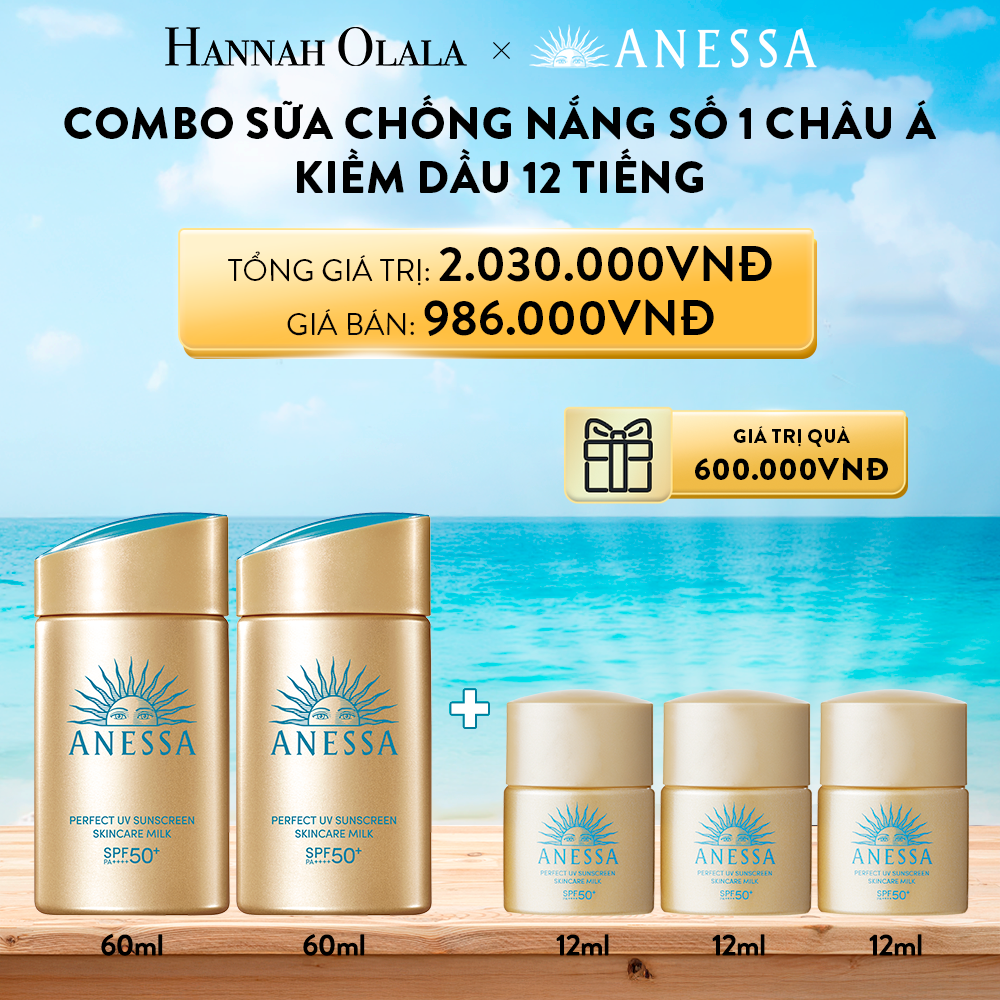 A485_DEAL 3: BỘ SỮA CHỐNG NẮNG KIỀM DẦU ANESSA GOLD MILK 60ML X2