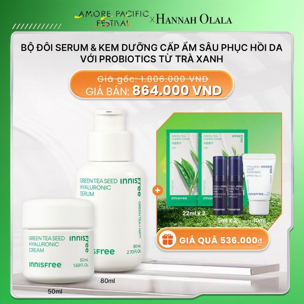 D16_DEAL 3: BỘ ĐÔI SERUM & KEM DƯỠNG CẤP ẨM SÂU PHỤC HỒI DA VỚI PROBIOTICS TỪ TRÀ XANH