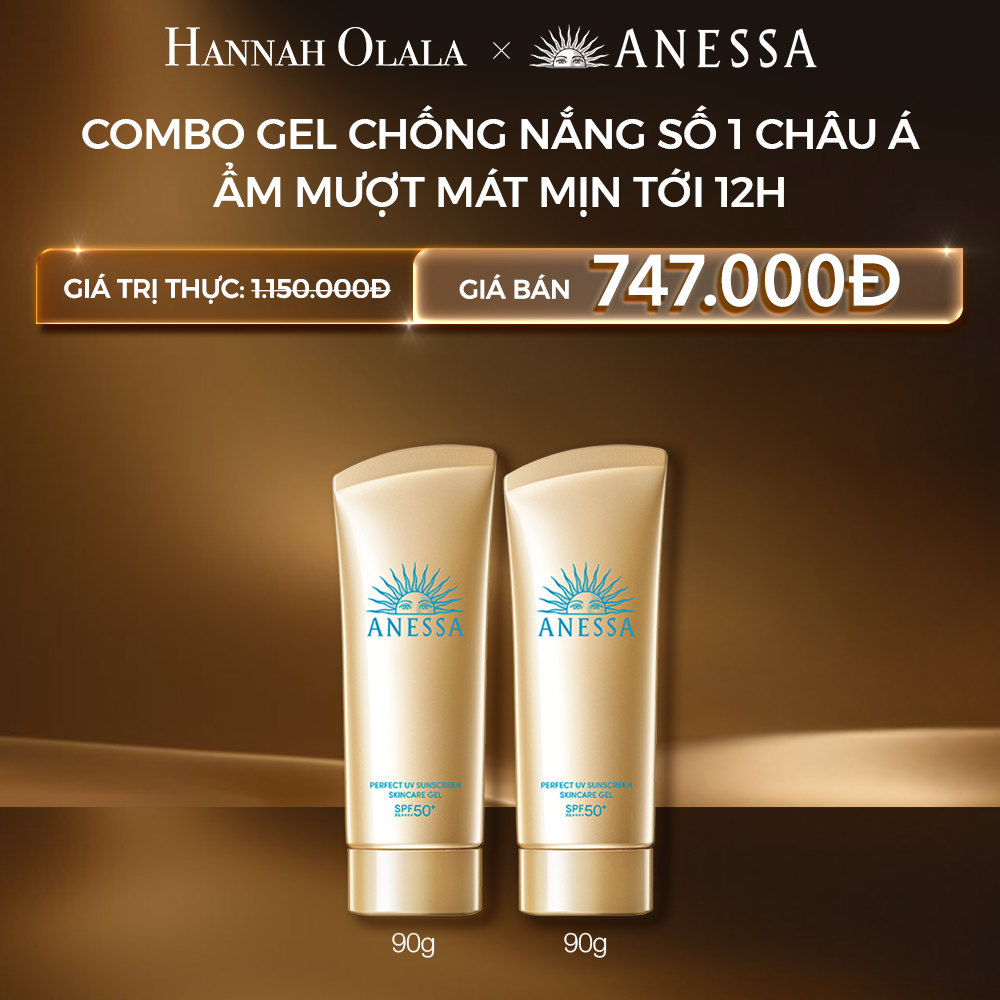 C18: DEAL 25 BACK-UP: COMBO GEL CHỐNG NẮNG DƯỠNG DA DƯỠNG ẨM BẢO VỆ HOÀN HẢO ANESSA GOLD GEL SPF50+ PA++++ 90GX2
