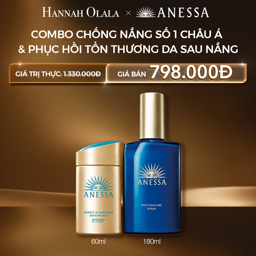 C19: DEAL 26 BACK-UP: COMBO SỮA CHỐNG NẮNG & SERUM PHỤC HỒI TỔN THƯƠNG SAU NẮNG CHO MẶT - TOÀN THÂN ANESSA GOLD MILK 60ML + NIGHT SERUM 180ML