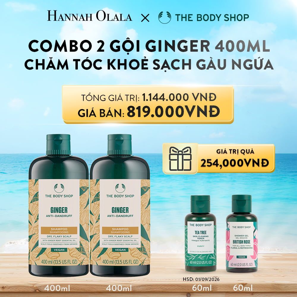 A69_DEAL 4: COMBO 2 GỘI CHĂM TÓC KHỎE SẠCH GÀU NGỨA GINGER 400ML - 2X SHAMPOO