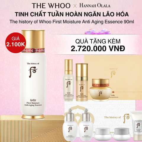  DEAL 4: TINH CHẤT TUẦN HOÀN ẨM MƯỢT DA NGĂN LÃO HÓA WHOO BICHUP FIRST MOISTURE ANTI AGING ESSENCE 90ML 