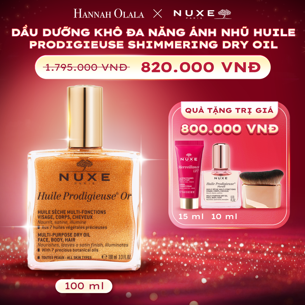 K61_DEAL 7: DẦU DƯỠNG KHÔ ĐA NĂNG ÁNH NHŨ NUXE HUILE PRODIGIEUSE SHIMMERING DRY OIL 100ML