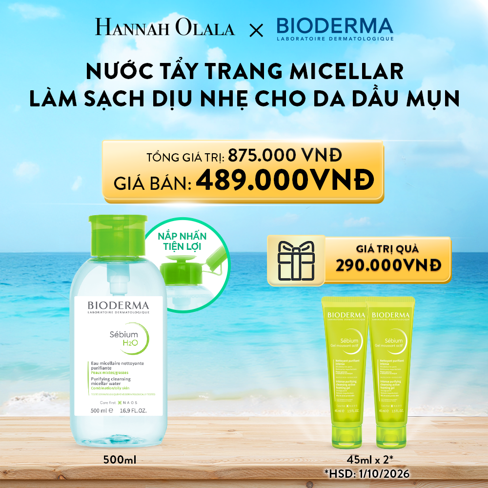 DEAL 6: NƯỚC TẨY TRANG MICELLAR LÀM SẠCH CHO DA DẦU, MỤN (PHIÊN BẢN NẮP NHẤN)