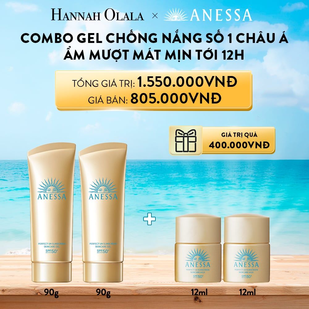 A488_DEAL 6: BỘ GEL CHỐNG NẮNG DƯỠNG ẨM ANESSA GOLD GEL 90G X2
