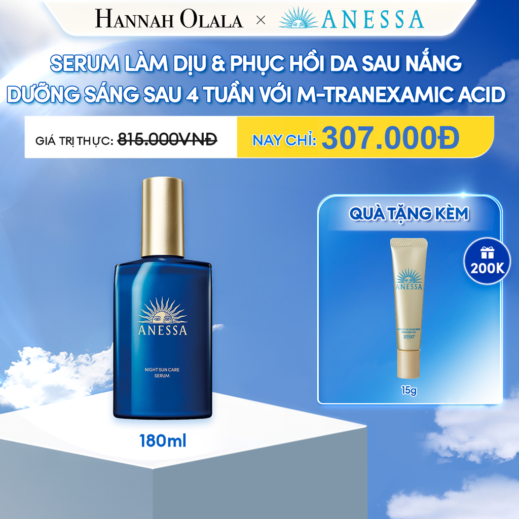 DEAL 3: SERUM LÀM DỊU DA SAU NẮNG VÀ DƯỠNG SÁNG ANESSA NIGHT SERUM 180ML
